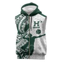 Polynesian Hawaii Volleyball Custom Sleeveless Zip Hoodie Kakau with Sport Style - Polynesian Pride