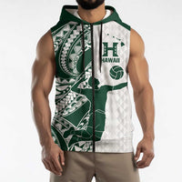 Polynesian Hawaii Volleyball Custom Sleeveless Zip Hoodie Kakau with Sport Style LT9 - Polynesian Pride