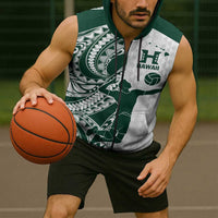 Polynesian Hawaii Volleyball Custom Sleeveless Zip Hoodie Kakau with Sport Style LT9 - Polynesian Pride