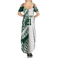 Polynesian Hawaii Volleyball Custom Summer Maxi Dress Kakau with Sport Style LT9 - Polynesian Pride