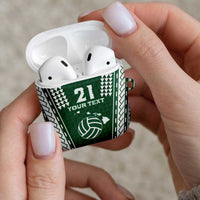 Polynesian Hawaii Volleyball Custom AirPods Case Green Kakau with Map Motif LT9 - Polynesian Pride