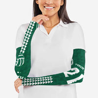 Polynesian Hawaii Volleyball Custom Arm Sleeves Green Kakau with Map Motif - Polynesian Pride