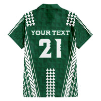 Polynesian Hawaii Volleyball Custom Hawaiian Shirt Green Kakau with Map Motif LT9 - Polynesian Pride