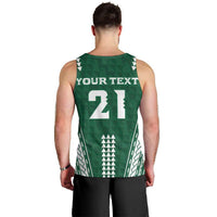 Polynesian Hawaii Volleyball Custom Men Tank Top Green Kakau with Map Motif LT9 - Polynesian Pride