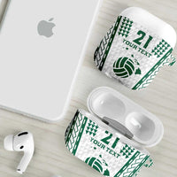 Polynesian Hawaii Volleyball Custom AirPods Case White Kakau with Map Motif LT9 - Polynesian Pride