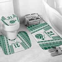 Polynesian Hawaii Volleyball Custom Bathroom Set White Kakau with Map Motif - Polynesian Pride
