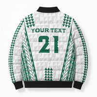 Polynesian Hawaii Volleyball Custom Bomber Puffer Jacket White Kakau with Map Motif LT9 - Polynesian Pride