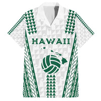 Polynesian Hawaii Volleyball Custom Hawaiian Shirt White Kakau with Map Motif LT9 White - Polynesian Pride