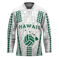 Polynesian Hawaii Volleyball Custom Hockey Jersey White Kakau with Map Motif LT9 Unisex White - Polynesian Pride