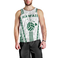 Polynesian Hawaii Volleyball Custom Men Tank Top White Kakau with Map Motif LT9 - Polynesian Pride