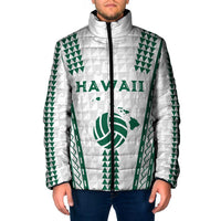 Polynesian Hawaii Volleyball Custom Padded Jacket White Kakau with Map Motif LT9 Men White - Polynesian Pride