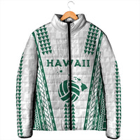 Polynesian Hawaii Volleyball Custom Padded Jacket White Kakau with Map Motif LT9 - Polynesian Pride