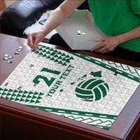 Polynesian Hawaii Volleyball Custom Puzzle White Kakau with Map Motif LT9 - Polynesian Pride