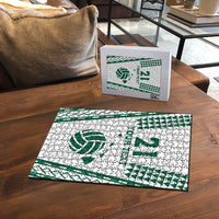 Polynesian Hawaii Volleyball Custom Puzzle White Kakau with Map Motif LT9 - Polynesian Pride