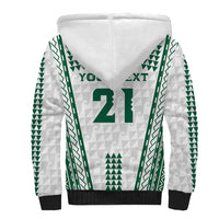 Polynesian Hawaii Volleyball Custom Sherpa Hoodie White Kakau with Map Motif LT9 - Polynesian Pride