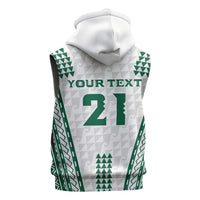 Polynesian Hawaii Volleyball Custom Sleeveless Hoodie White Kakau with Map Motif LT9 - Polynesian Pride