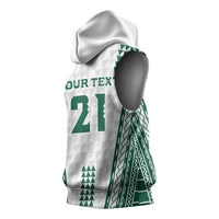Polynesian Hawaii Volleyball Custom Sleeveless Hoodie White Kakau with Map Motif LT9 - Polynesian Pride