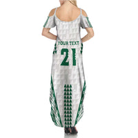Polynesian Hawaii Volleyball Custom Summer Maxi Dress White Kakau with Map Motif LT9 - Polynesian Pride