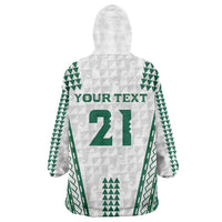Polynesian Hawaii Volleyball Custom Wearable Blanket Hoodie White Kakau with Map Motif LT9 - Polynesian Pride