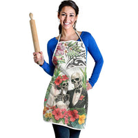 Skeleton Love for Valentines Day Apron Polynesian Tribal Love Forever LT9 - Polynesian Pride