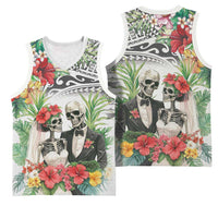 Skeleton Love for Valentines Day Basketball Jersey Polynesian Tribal Love Forever LT9 - Polynesian Pride