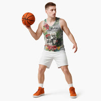 Skeleton Love for Valentines Day Basketball Jersey Polynesian Tribal Love Forever LT9 - Polynesian Pride