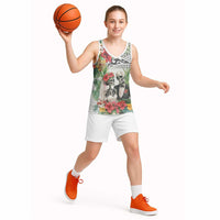 Skeleton Love for Valentines Day Basketball Jersey Polynesian Tribal Love Forever LT9 - Polynesian Pride
