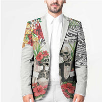 Skeleton Love for Valentines Day Blazer Polynesian Tribal Love Forever LT9 - Polynesian Pride