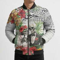 Skeleton Love for Valentines Day Bomber Puffer Jacket Polynesian Tribal Love Forever LT9 - Polynesian Pride