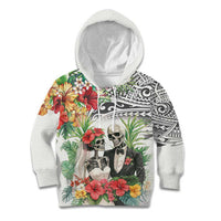 Skeleton Love for Valentine’s Day Kid Hoodie Polynesian Tribal Love Forever