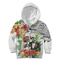 Skeleton Love for Valentine’s Day Kid Hoodie Polynesian Tribal Love Forever