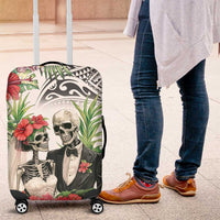 Skeleton Love for Valentine’s Day Luggage Cover Polynesian Tribal Love Forever