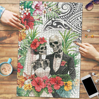 Skeleton Love for Valentines Day Puzzle Polynesian Tribal Love Forever LT9 White - Polynesian Pride