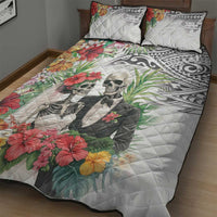Skeleton Love for Valentines Day Quilt Bed Set Polynesian Tribal Love Forever LT9 - Polynesian Pride