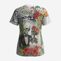 Skeleton Love for Valentine’s Day Scrub Top Polynesian Tribal Love Forever - Polynesian Pride