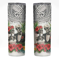 Skeleton Love for Valentine’s Day Skinny Tumbler Polynesian Tribal Love Forever