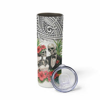 Skeleton Love for Valentine’s Day Skinny Tumbler Polynesian Tribal Love Forever