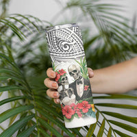 Skeleton Love for Valentine’s Day Skinny Tumbler Polynesian Tribal Love Forever