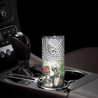Skeleton Love for Valentine’s Day Skinny Tumbler Polynesian Tribal Love Forever