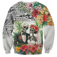 Skeleton Love for Valentines Day Sweatshirt Polynesian Tribal Love Forever LT9 - Polynesian Pride