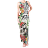 Skeleton Love for Valentines Day Tank Maxi Dress Polynesian Tribal Love Forever LT9 Women White - Polynesian Pride