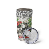 Skeleton Love for Valentines Day Tumbler Cup Polynesian Tribal Love Forever LT9 - Polynesian Pride