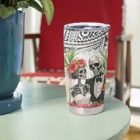 Skeleton Love for Valentines Day Tumbler Cup Polynesian Tribal Love Forever LT9 - Polynesian Pride