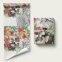 Skeleton Love for Valentines Day Wrapping Paper Polynesian Tribal Love Forever LT9 58" × 23" White - Polynesian Pride