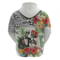 Skeleton Love for Valentine’s Day Zip Hoodie Polynesian Tribal Love Forever