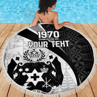 Personalised Tonga Emancipation Day Beach Blanket Since 1970 Ngatu Tribal Pattern LT9 - Polynesian Pride