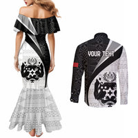 Personalised Tonga Emancipation Day Couples Matching Mermaid Dress and Long Sleeve Button Shirt Since 1970 Ngatu Tribal Pattern LT9 - Polynesian Pride