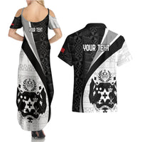 Personalised Tonga Emancipation Day Couples Matching Summer Maxi Dress and Hawaiian Shirt Since 1970 Ngatu Tribal Pattern LT9 - Polynesian Pride