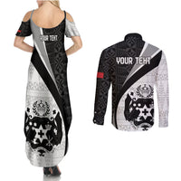 Personalised Tonga Emancipation Day Couples Matching Summer Maxi Dress and Long Sleeve Button Shirt Since 1970 Ngatu Tribal Pattern LT9 - Polynesian Pride