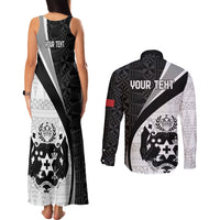 Personalised Tonga Emancipation Day Couples Matching Tank Maxi Dress and Long Sleeve Button Shirt Since 1970 Ngatu Tribal Pattern LT9 - Polynesian Pride